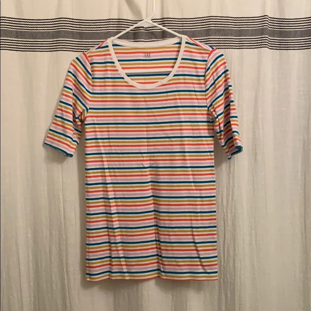 Gap maternity multi colored stripe shirt